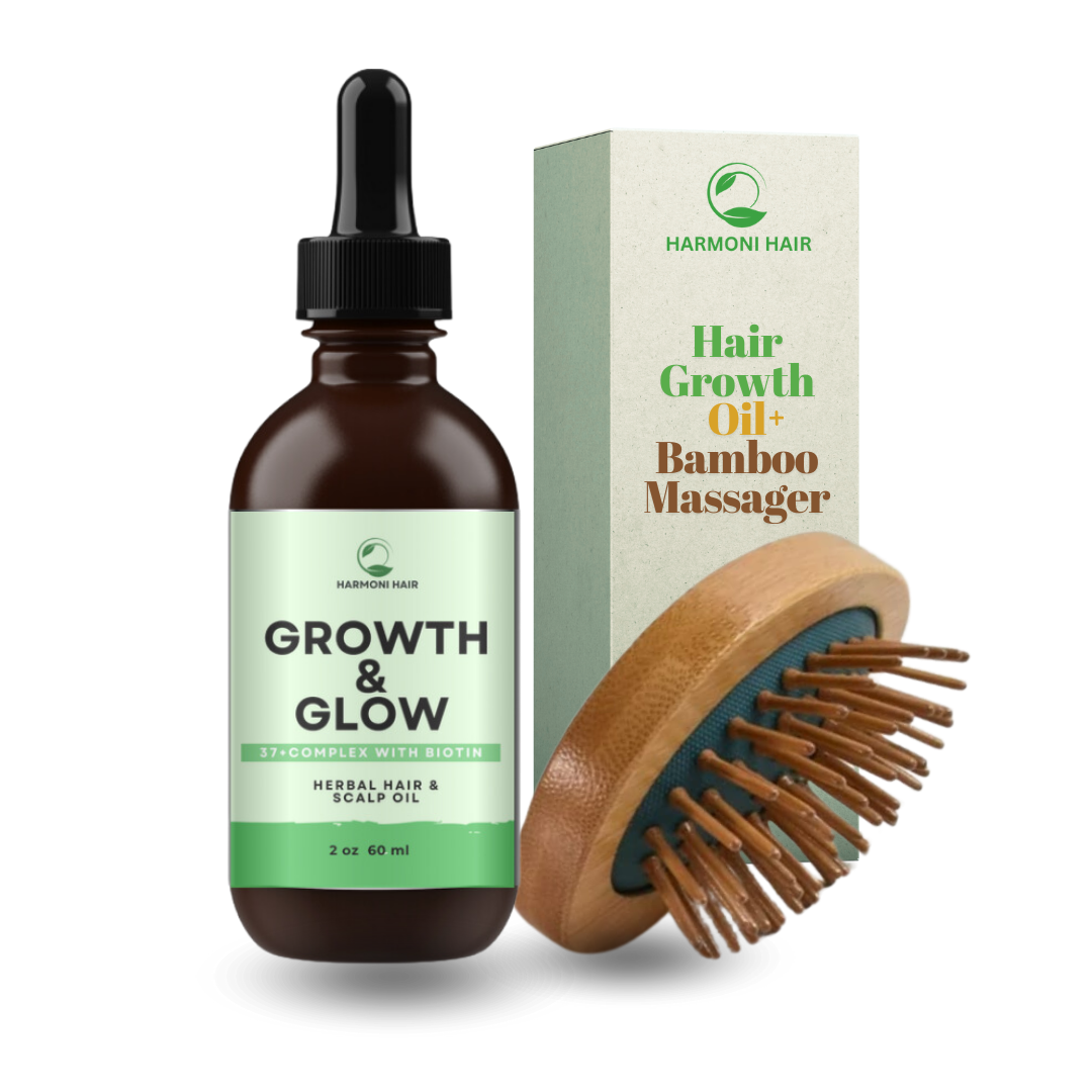 Combo Growth Hair Oil & Bamboo Scalp Massager